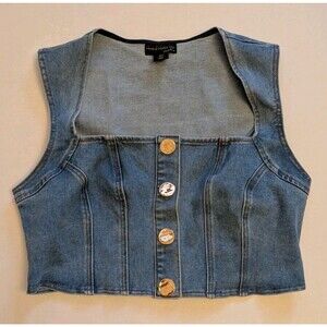 NWOT House of Harlow Crop Jean Corset Vest Festival Y2K Clean Girl Western Sz L